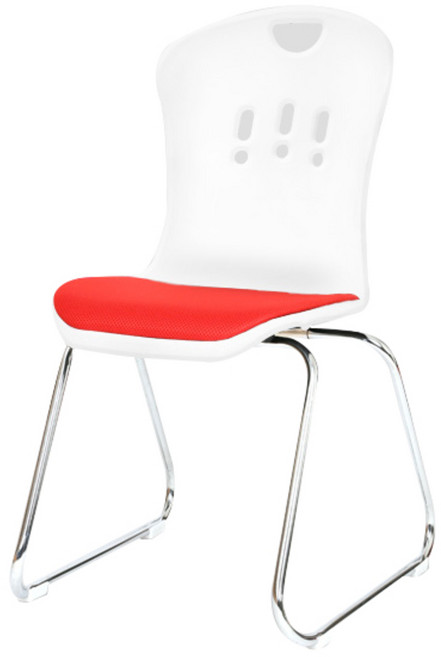 체어포커스 킹스 고정의자 KS700-FW, 화이트바디 + 레드