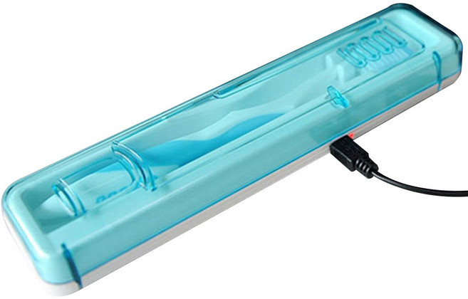 크린챔버 러블리 휴대용 칫솔살균기 USB, DK-201, 투명