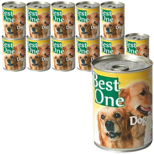 몽이 전연령용 캔 강아지 습식사료, 소, 375g, 12개