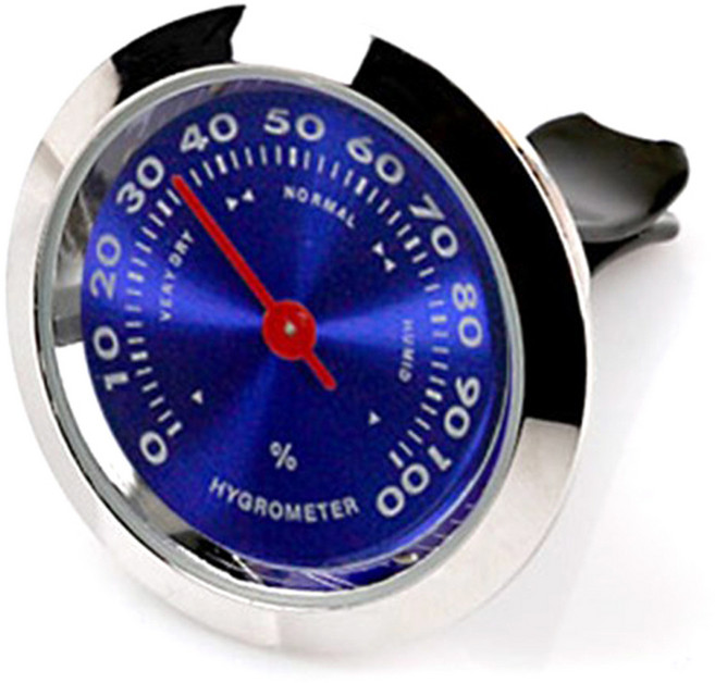 지티글로벌 차량용 아날로그 송풍구 습도계, 1개, 블루
