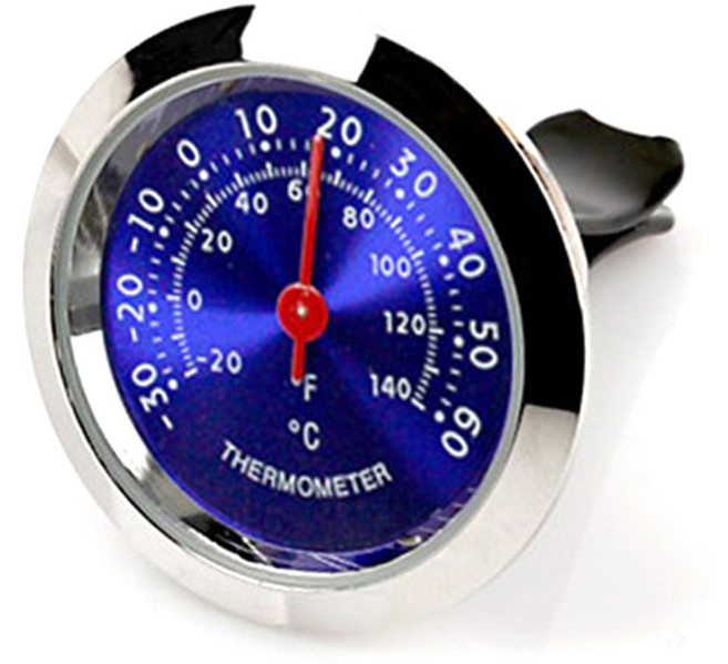 지티글로벌 차량용 아날로그 온도계 송풍구형, 1개, 블루