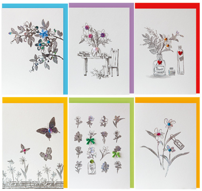 프롬앤투 스케치 6종 카드 세트 ft1037, 혼합 색상, 1세트