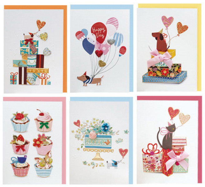 프롬앤투 동물 6종 카드 세트 ft1034, 혼합 색상, 1세트