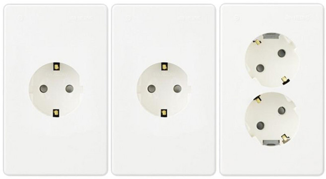 진흥전기 V시리즈 1구 콘센트 2p + 2구 콘센트 세트, 1세트