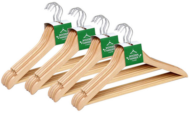 선우랜드 디럭스 원목 상하의옷걸이 Agrade 5p, 네츄럴, 20개