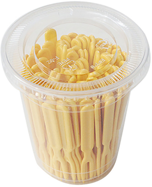 티나피크닉 일회용 미니포크 옐로우, 100개, 1세트