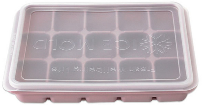키친팩토리 파스텔 실리콘 얼음틀 15구, 핑크, 1개