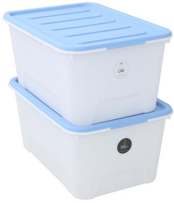 가쯔 멀티블럭 리빙박스, 블루, 56L, 2개