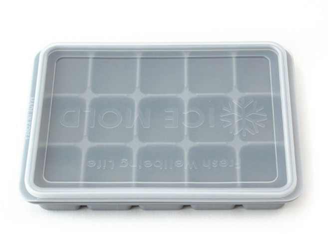 키친팩토리 파스텔 실리콘 얼음틀 15구, 그레이, 1개