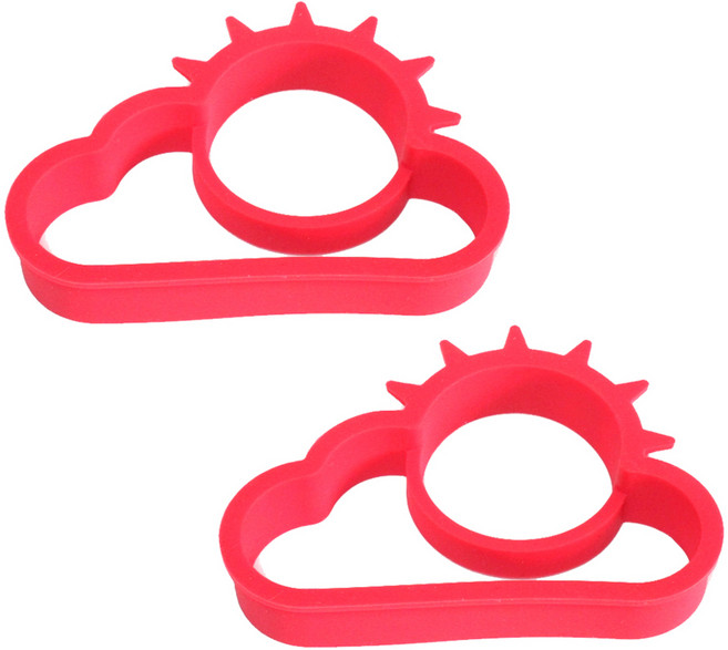 인터팝 다용도 실리콘 굿모닝 계란틀, 레드, 2개입