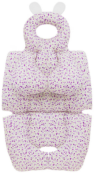 보니숑 짱구베개 + 목베개 일체형 사계절 유모차라이너, 팬지플라워, 1개