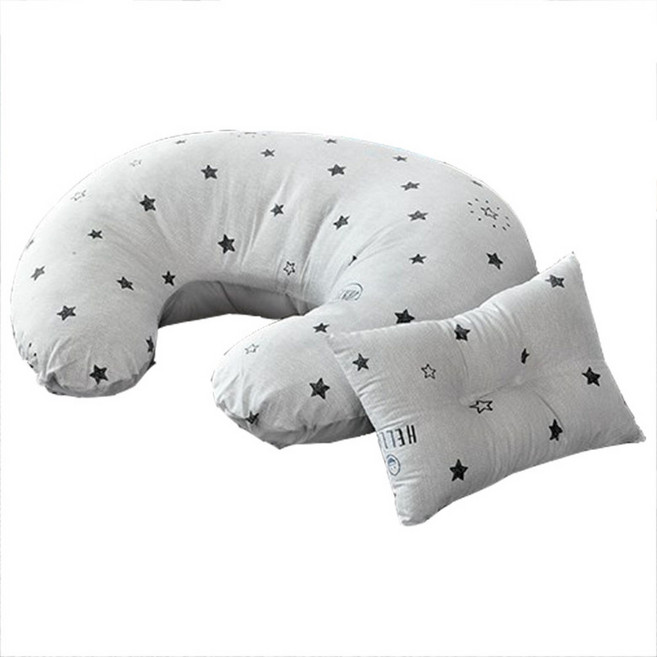 쁘리엘르 순면 수유쿠션커버 + 쿠션솜 + 베개 세트, 몽드 (그레이)