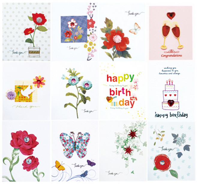 프롬앤투 럭셔리 미니 카드 12종 세트, 혼합색상, 1세트