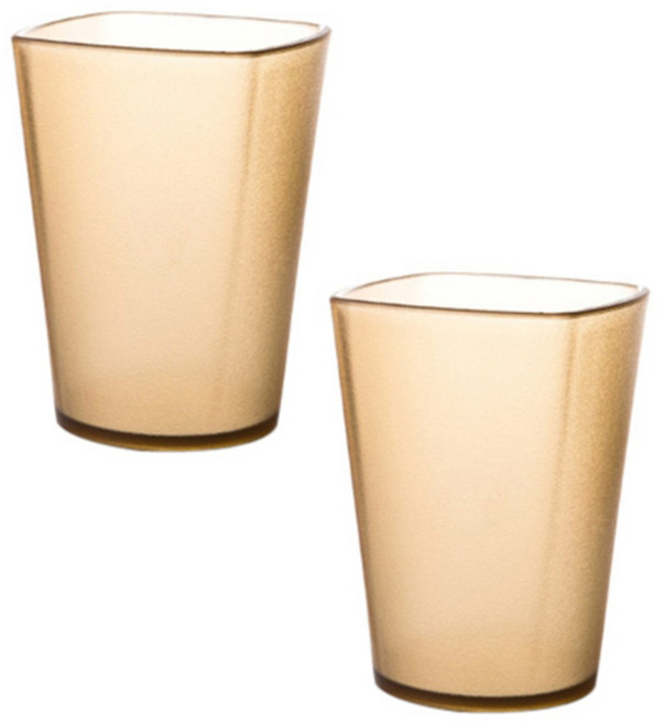 더자카 사각플라스틱 칫솔 꽂이 2종 세트, 옐로우-Y217LBBT021, 1세트