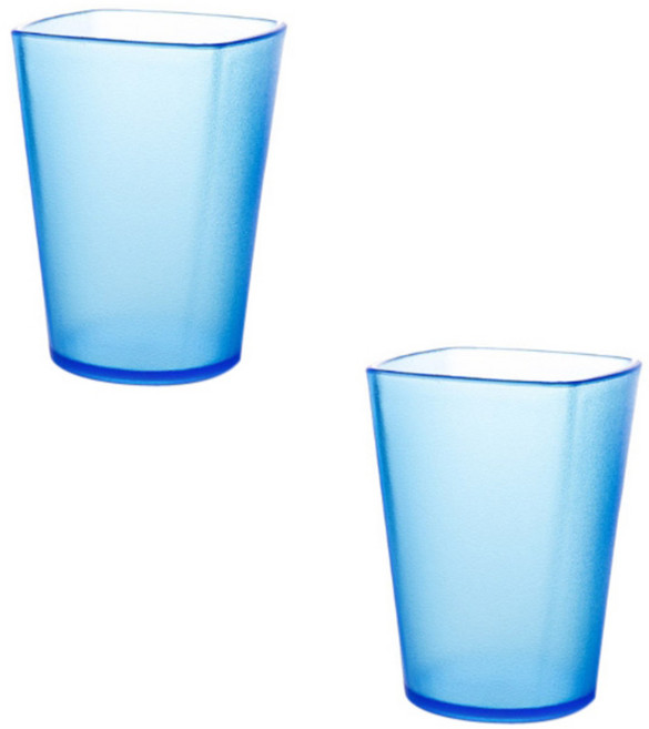 더자카 사각플라스틱 칫솔 꽂이 2종 세트, 블루-Y217LBBT024, 1세트