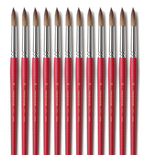 화홍 771 고급 수채화 환붓, 16호, 12개