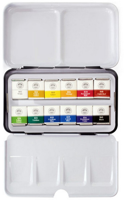 문교 수채 고체물감, 12색