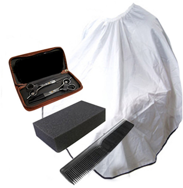 이키루 미용 소품세트 빗 + 스펀지 + 커트보 + 케이스, 1세트