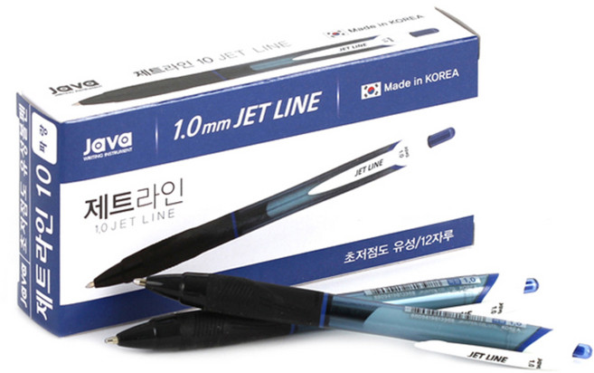 자바펜 제트라인 볼펜 1.0mm, 파랑, 1박스