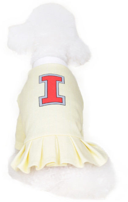 윙키뉴욕 베이스볼 원피스 강아지옷, YELLOW, 1개