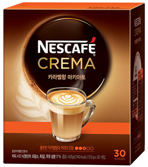 네스카페 크레마 카라멜향 마키아토 믹스, 13.5g, 30개입, 1개