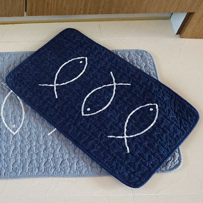 팔공티앤씨 북유럽 모던 피쉬 발매트, 블루