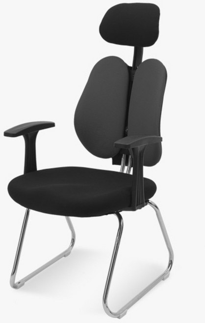 체어포커스 스쿨BW-FM 헤더형 고정의자 패브릭, 블랙