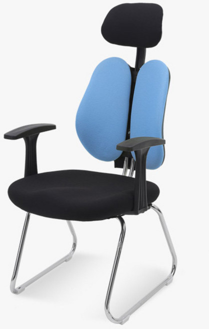 체어포커스 스쿨 헤더형 고정의자 BW-FM 인조가죽, 블루