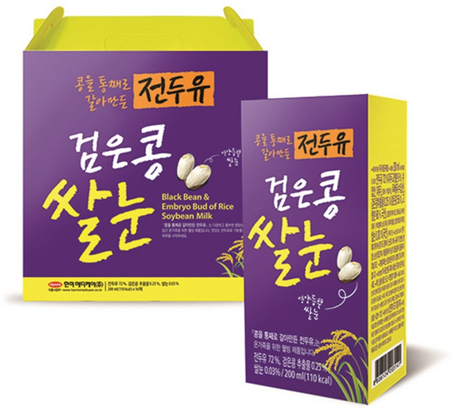 한미전두유 통째로 갈아만든 전두유 검은콩 쌀눈, 200ml, 16개