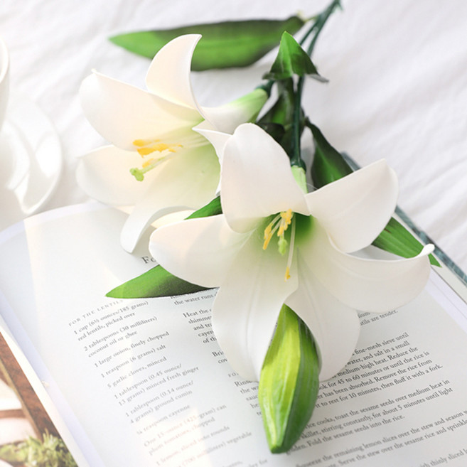 행복한마을 조화 부쉬 백합 2p, 혼합색상, 1개