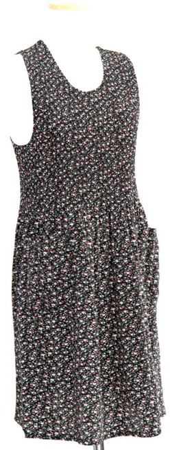 해피툴 로즈 주름 원피스 앞치마, 블랙, 1개