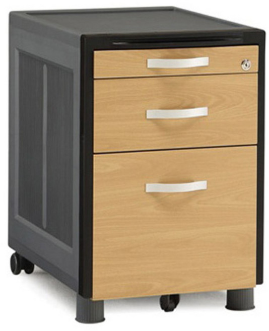 이동식 서랍 MDF형 3단 사무용수납장, 망펄비취