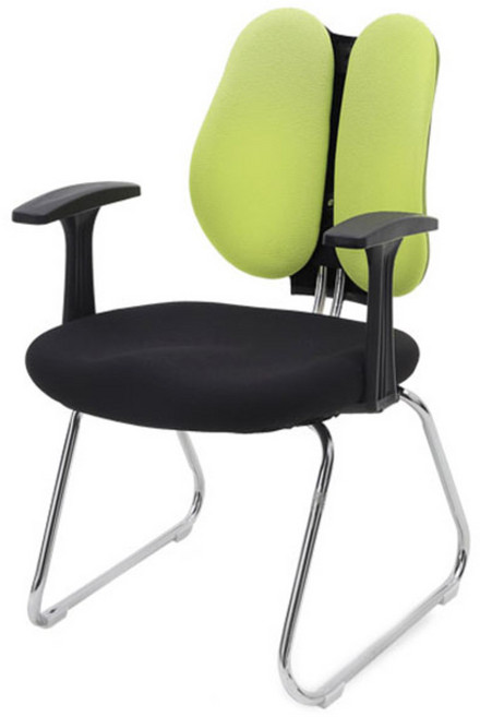 체어포커스 스쿨 AW-FM 팔걸이 고정의자 인조가죽, 그린