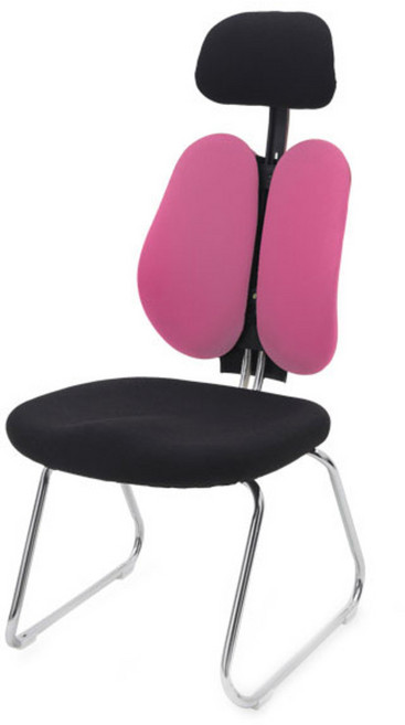 체어포커스 스쿨 BW-FZ 팔무 헤더형 고정의자 패브릭, 핑크