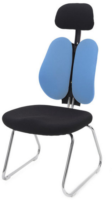 체어포커스 스쿨 BW-FZ 팔무 헤더형 고정의자 패브릭, 블루