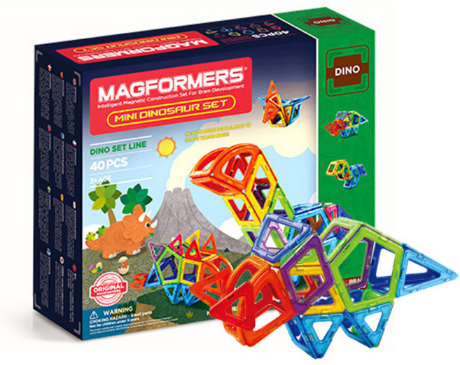 맥포머스 미니 다이노소어 블록 40p 세트, 혼합 색상, 1개