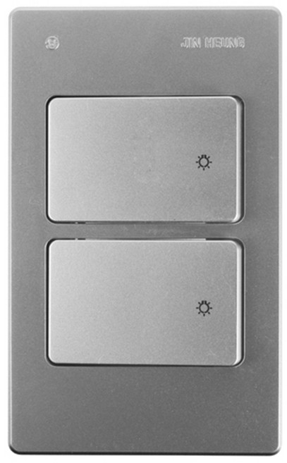 진흥전기 V시리즈 실버 단로 2구 스위치, 1개