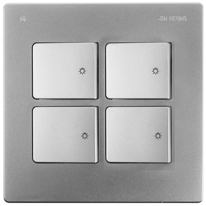 진흥전기 V시리즈 실버 4구 스위치, 1개