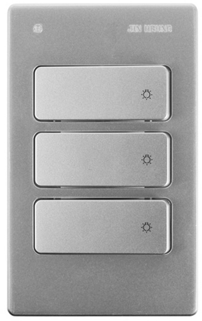 진흥전기 V시리즈 실버 단로 3구스위치, 1개