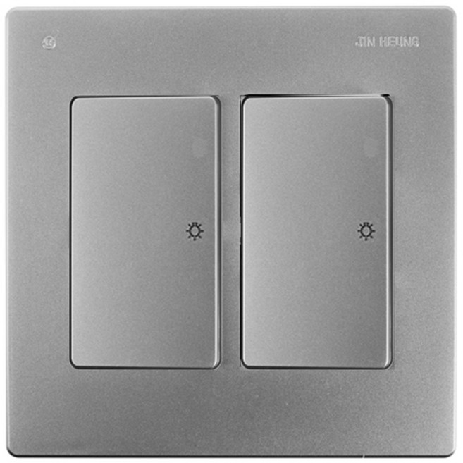 진흥전기 V시리즈 실버 중 2구 스위치, 1개