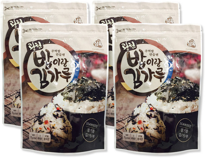 삼육 광천 밥이랑 김가루, 70g, 4개