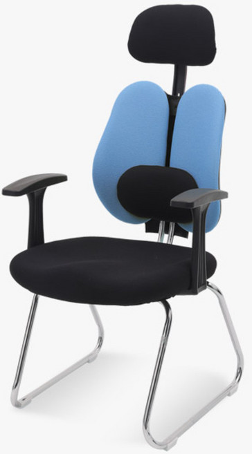 체어포커스 스쿨 듀얼 요추 헤더형 패브릭 의자 CW-FM, 블루