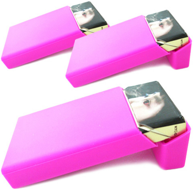 실리콘 슬림 담배케이스, 3개, 핑크