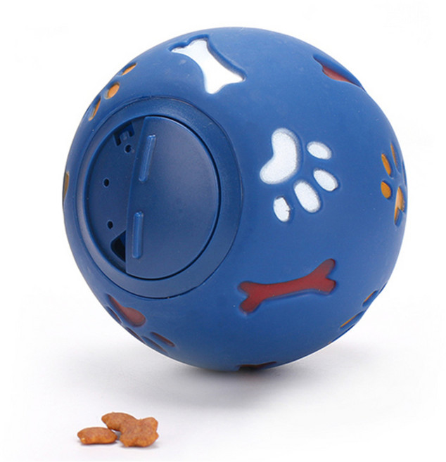블럭마트 반려동물 자동 고무 볼 식기 7.5 cm, 블루, 1개