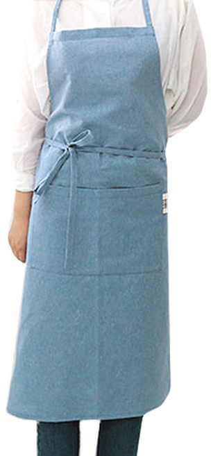 까사베르데 솔리드컬러 앞치마, 스카이블루, 1개