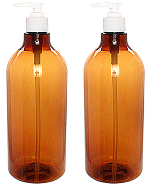 DN 1000 용기 1L + 디스펜서, 갈색 + 흰색, 2개