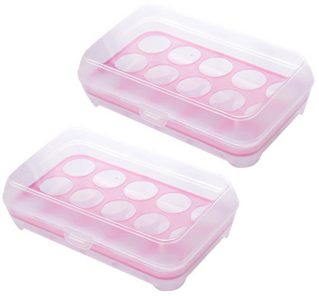 블럭마트 15구 에그케이스, 핑크, 2개