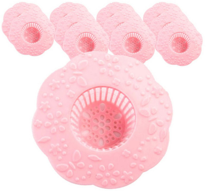 더자카 플라워 세면대 거름망 12p, 핑크