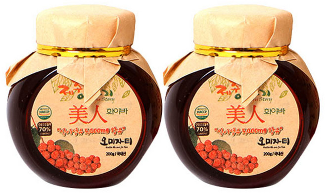 제주이야기 미인 화이바 꼬마 오미자차, 200g, 1개입, 2개