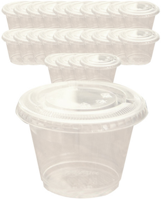 9oz 디저트컵 + 평면 막힘 뚜껑 9.2 x 6.5 cm, 25개, 1개
